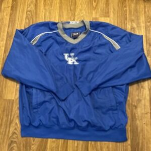 Vintage Kentucky Wildcats Pullover Windbreaker Jacket Adult 2XL Blue Long Sleeve
